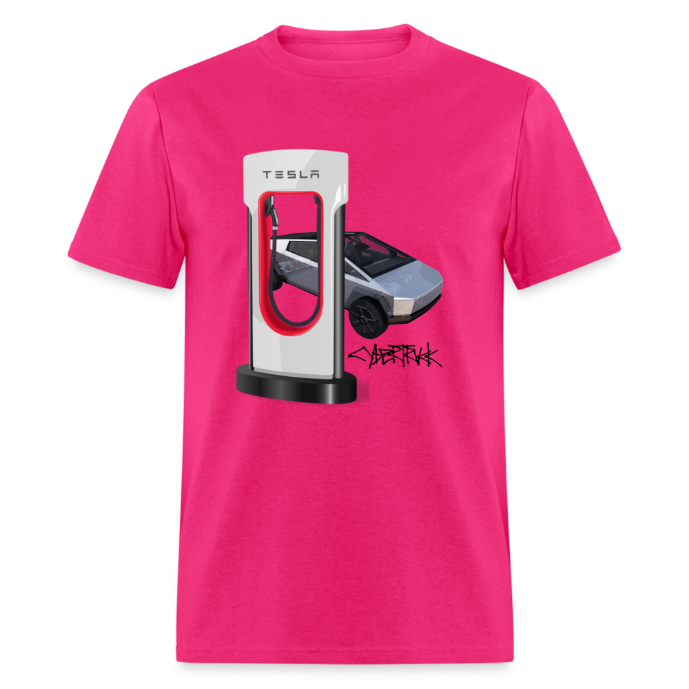 TESLA CYBER TRUCK shirt Electric charging station Tshirt Cyber Truck Model Y Graphic Model 3 png shirt Unisex Tee - fuchsia