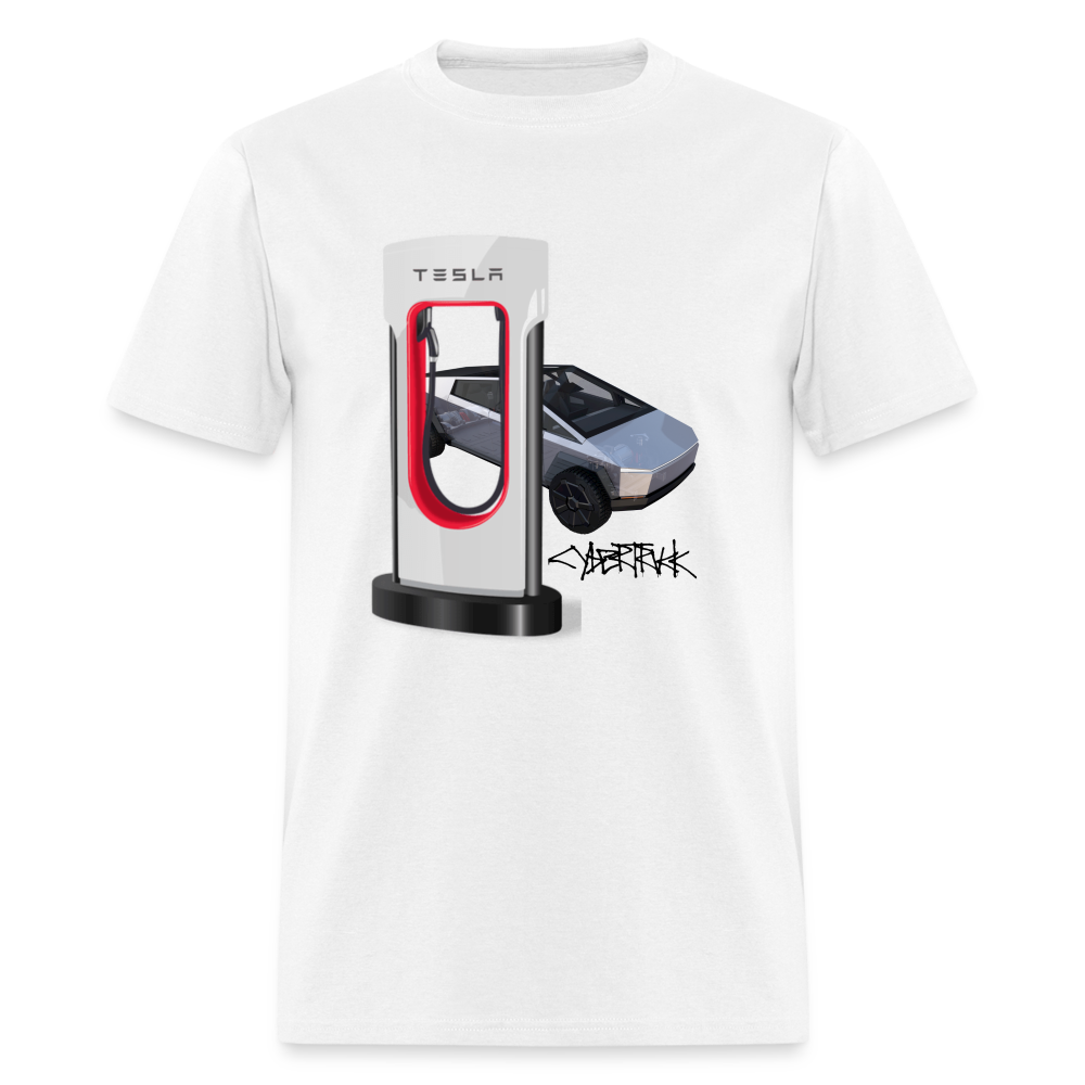 TESLA CYBER TRUCK shirt Electric charging station Tshirt Cyber Truck Model Y Graphic Model 3 png shirt Unisex Tee - white