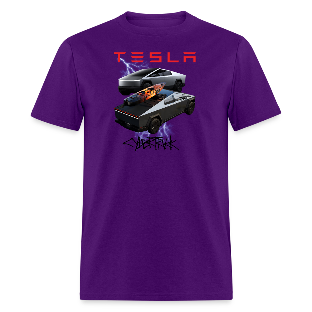 TESLA CYBER TRUCK shirt  Electric car Tshirt Double Truck Tesla Cyber Truck shirt Unisex Tesla Graphic png Tee - purple