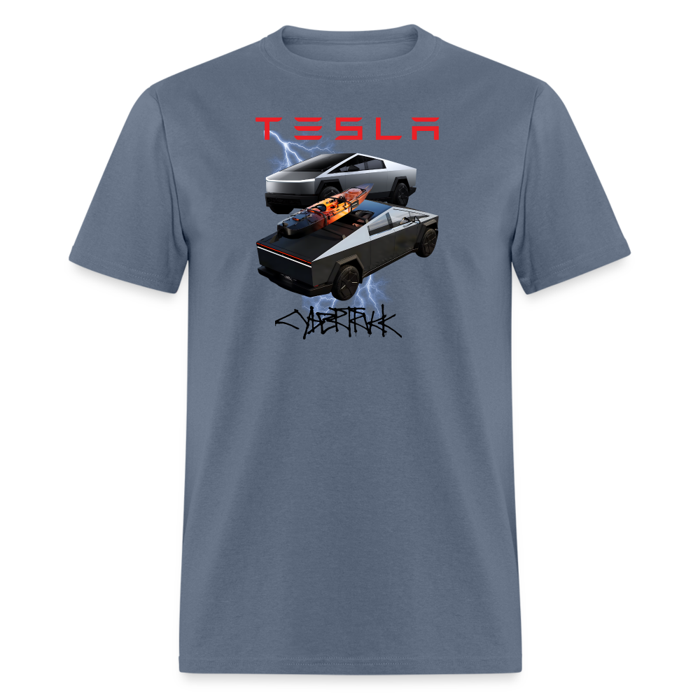 TESLA CYBER TRUCK shirt  Electric car Tshirt Double Truck Tesla Cyber Truck shirt Unisex Tesla Graphic png Tee - denim